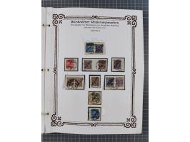 1922/23, umfangreiche, alte Ausstellungssammlung “Wiesbadener Regierungsmarken” mit vielen ungebrauchten und gestempelten Mar
