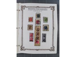 1922/23, umfangreiche, alte Ausstellungssammlung “Wiesbadener Regierungsmarken” mit vielen ungebrauchten und gestempelten Mar