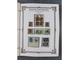 1922/23, umfangreiche, alte Ausstellungssammlung “Wiesbadener Regierungsmarken” mit vielen ungebrauchten und gestempelten Mar