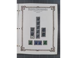 1922/23, umfangreiche, alte Ausstellungssammlung “Wiesbadener Regierungsmarken” mit vielen ungebrauchten und gestempelten Mar