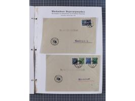 1922/23, umfangreiche, alte Ausstellungssammlung “Wiesbadener Regierungsmarken” mit vielen ungebrauchten und gestempelten Mar