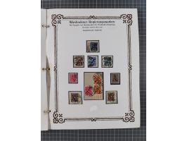 1922/23, umfangreiche, alte Ausstellungssammlung “Wiesbadener Regierungsmarken” mit vielen ungebrauchten und gestempelten Mar