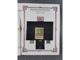 1922/23, umfangreiche, alte Ausstellungssammlung “Wiesbadener Regierungsmarken” mit vielen ungebrauchten und gestempelten Mar