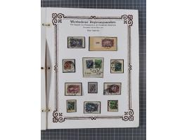 1922/23, umfangreiche, alte Ausstellungssammlung “Wiesbadener Regierungsmarken” mit vielen ungebrauchten und gestempelten Mar