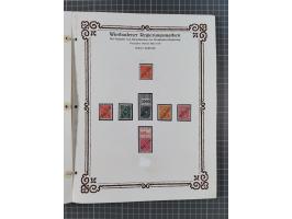 1922/23, umfangreiche, alte Ausstellungssammlung “Wiesbadener Regierungsmarken” mit vielen ungebrauchten und gestempelten Mar