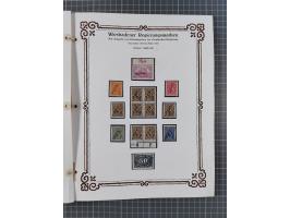 1922/23, umfangreiche, alte Ausstellungssammlung “Wiesbadener Regierungsmarken” mit vielen ungebrauchten und gestempelten Mar