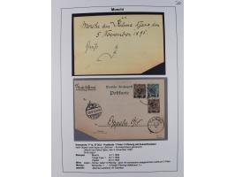 1892/1916, Partie mit 16 Briefen, Karten und Ganzsachen sowie ein Telegramm und zwei linken Postanweisungs-Abschnitten mit sc