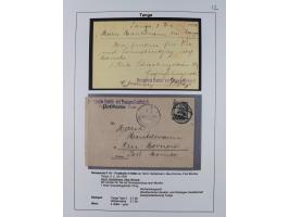 1892/1916, Partie mit 16 Briefen, Karten und Ganzsachen sowie ein Telegramm und zwei linken Postanweisungs-Abschnitten mit sc
