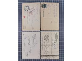 1914/20, Feldpost und Kriegsgefangenenpost aus Serbien, Frankreich, Rußland und Bulgarien, dabei verschiedene Zensuren, Rotes