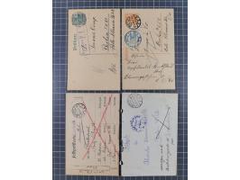 1914/20, Feldpost und Kriegsgefangenenpost aus Serbien, Frankreich, Rußland und Bulgarien, dabei verschiedene Zensuren, Rotes