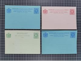 1872/1900, Collection of 13 postal stationery cards Neth.-Indie and 9 cards Curacao, including nine complete answering cards,