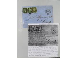 1850/67 (ca.), 37 Briefe und Ganzsachen sowie zwei Vorderseiten, fast ausschließlich Auslands-Frankaturen nach Belgien, Dänem