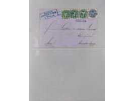 1850/67 (ca.), 37 Briefe und Ganzsachen sowie zwei Vorderseiten, fast ausschließlich Auslands-Frankaturen nach Belgien, Dänem