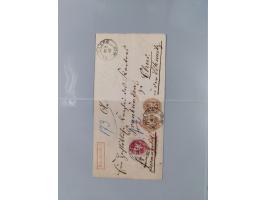 1850/67 (ca.), 37 Briefe und Ganzsachen sowie zwei Vorderseiten, fast ausschließlich Auslands-Frankaturen nach Belgien, Dänem