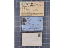 1853/74, kleine Partie mit Hannover Mi. 6 im Paar sowie 5 Belegen, dabei Hamburg Zierbrief und Brustschild-Paketkarte.