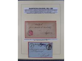 1885/99, umfangreiche Krain Briefsammlung mit über 140 Briefen und Karten, viele Mehrfach- und Mischfrankaturen sowie weitere