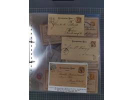 1850/95 (ca.), umfangreiche Stempelsammlung mit über 150 Briefen und Karten, Schwerpunkt Farbstempeln, dabei u.a. Mi.-Nr. 4X 