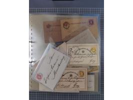 1850/95 (ca.), umfangreiche Stempelsammlung mit über 150 Briefen und Karten, Schwerpunkt Farbstempeln, dabei u.a. Mi.-Nr. 4X 