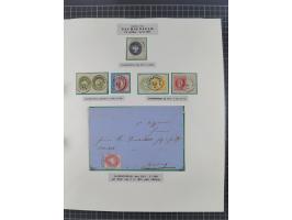1850/95 (ca.), umfangreiche Stempelsammlung mit über 150 Briefen und Karten, Schwerpunkt Farbstempeln, dabei u.a. Mi.-Nr. 4X 