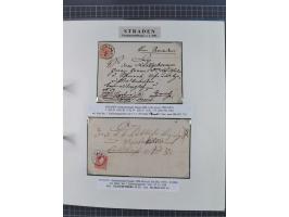 1850/95 (ca.), umfangreiche Stempelsammlung mit über 150 Briefen und Karten, Schwerpunkt Farbstempeln, dabei u.a. Mi.-Nr. 4X 