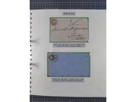 1850/95 (ca.), umfangreiche Stempelsammlung mit über 150 Briefen und Karten, Schwerpunkt Farbstempeln, dabei u.a. Mi.-Nr. 4X 