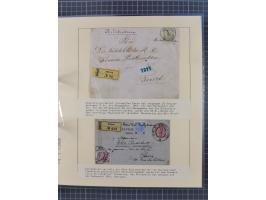 1850/95 (ca.), umfangreiche Stempelsammlung mit über 150 Briefen und Karten, Schwerpunkt Farbstempeln, dabei u.a. Mi.-Nr. 4X 