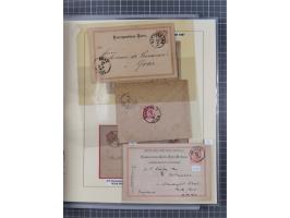 1850/95 (ca.), umfangreiche Stempelsammlung mit über 150 Briefen und Karten, Schwerpunkt Farbstempeln, dabei u.a. Mi.-Nr. 4X 