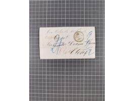 1856, klarer Kronen-Stempel “B* 25.OC.1856” auf kpl. Faltbrief mit geändertem Tax-Vermerk und Leitvermerk “via Ostende + Trie