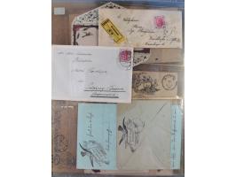 1858/1919 (ca.), interessante Zierbriefsammlung mit über 100 Briefen und Karten, dabei Firmenbriefe und Privatganzsachen, meh