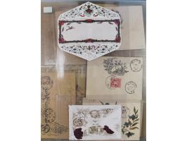 1858/1919 (ca.), interessante Zierbriefsammlung mit über 100 Briefen und Karten, dabei Firmenbriefe und Privatganzsachen, meh