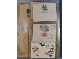 1858/1919 (ca.), interessante Zierbriefsammlung mit über 100 Briefen und Karten, dabei Firmenbriefe und Privatganzsachen, meh