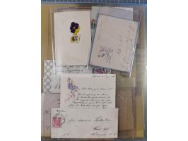 1858/1919 (ca.), interessante Zierbriefsammlung mit über 100 Briefen und Karten, dabei Firmenbriefe und Privatganzsachen, meh