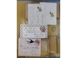 1858/1919 (ca.), interessante Zierbriefsammlung mit über 100 Briefen und Karten, dabei Firmenbriefe und Privatganzsachen, meh