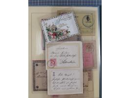 1858/1919 (ca.), interessante Zierbriefsammlung mit über 100 Briefen und Karten, dabei Firmenbriefe und Privatganzsachen, meh
