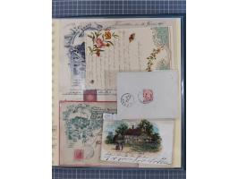 1858/1919 (ca.), interessante Zierbriefsammlung mit über 100 Briefen und Karten, dabei Firmenbriefe und Privatganzsachen, meh