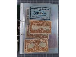 ALLE WELT: 1898/1984 ca., über 300 Banknoten, u.a Deutsches Reich, sowie Notgeld, II-III