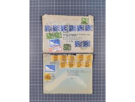 1948, über 120 Briefe und Karten mit Band/Netz-Frankaturen inkl. vieler Einzel- und Mehrfachfrankaturen, dabei bessere Franka