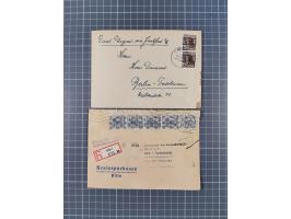 1948, über 120 Briefe und Karten mit Band/Netz-Frankaturen inkl. vieler Einzel- und Mehrfachfrankaturen, dabei bessere Franka