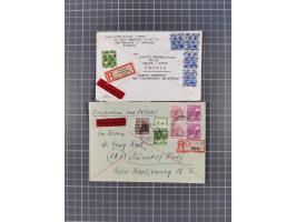 1948, über 120 Briefe und Karten mit Band/Netz-Frankaturen inkl. vieler Einzel- und Mehrfachfrankaturen, dabei bessere Franka