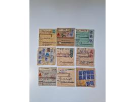 1946/47, interessanter Sammlungsposten mit über 100 Paketkarten mit vielen Einzel- und Mehrfachfrankaturen, interessanten Ver