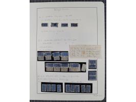 1948, Partie auf drei Blättern und Steckkarten mit unterschiedlichen Zähnungen und Wasserzeichen, einige Einheiten und Randst