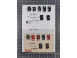 1930/53, 8 Satz-Briefe bzw. -umschläge, dabei Mi.-Nr. 135-41 R-Fernbrief, 255-59 FDC (beschnitten), 297/98 R-Brief, 299-03 R-