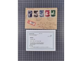 1930/53, 8 Satz-Briefe bzw. -umschläge, dabei Mi.-Nr. 135-41 R-Fernbrief, 255-59 FDC (beschnitten), 297/98 R-Brief, 299-03 R-