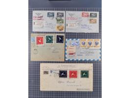 1924/40, 12 air mail covers, including Condor and Air France flights, two air mail sets 1924 on cover, high values up to $5 o