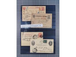 1874/1909, 5 postal stationeries and 1 cover, including two Incoming Mail from USA and England to Revel, some registered mail