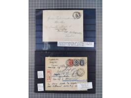 1874/1909, 5 postal stationeries and 1 cover, including two Incoming Mail from USA and England to Revel, some registered mail