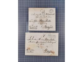 1856/78 (ca.), Destination Belgrad, kleine Partie mit 3 Briefen und einer Vorderseite aus dem preußischen Gebiet nach Belgrad