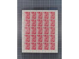 1951, Deutsch-Chinesische Freundschaft 12-50 Pfg., 25 postfrische Sätze in Bogen (Ränder teils leicht an getrennt), &nbsp;Dru