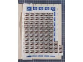 1949/53, postfrische Partie, fast ausschließlich in Bogen teilen und Bogen, dabei Bach (50), Köpfe II (ca. 10), etc.