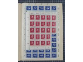 1949/53, postfrische Partie, fast ausschließlich in Bogen teilen und Bogen, dabei Bach (50), Köpfe II (ca. 10), etc.